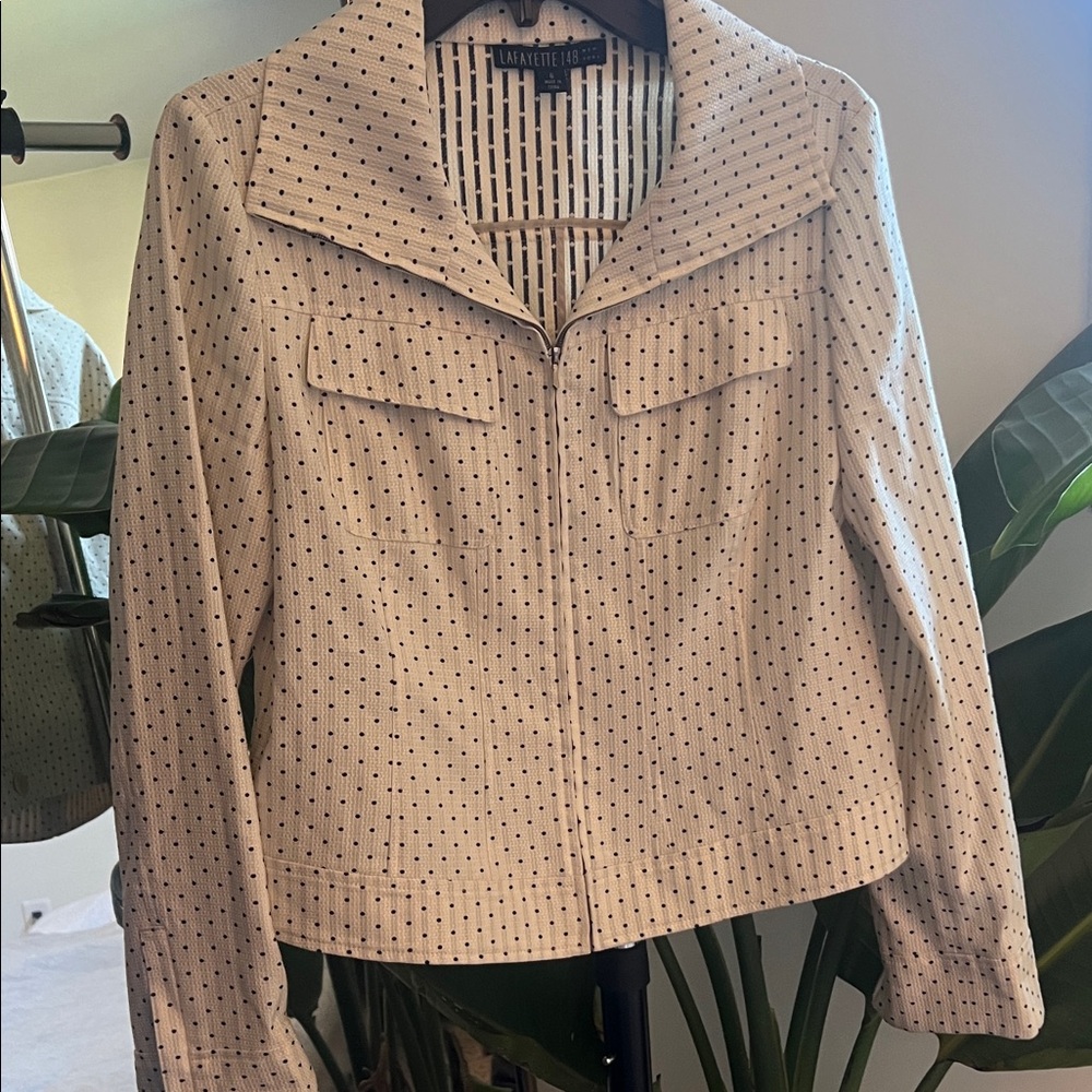 Lafayette 148 New York Polka Dot Wool Jacket